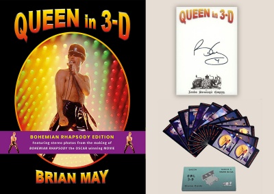 No.9 - Queen In 3-D, The Bohemian Rhapsody Deluxe Edition + Signed Bookplate + Radio GaGa Stereo Cards Bundle